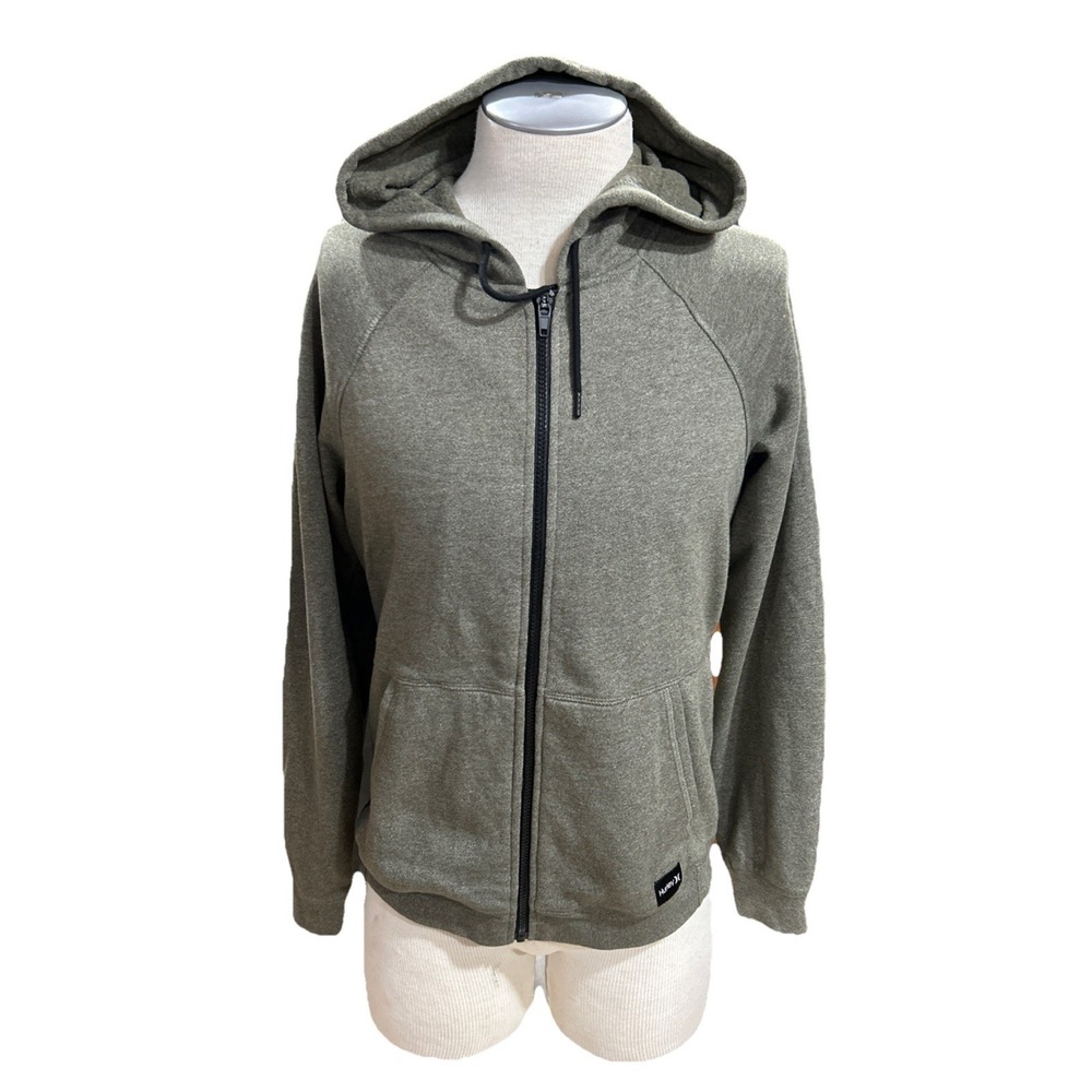 Hurley Mens Hoodie Small Green Full Zip